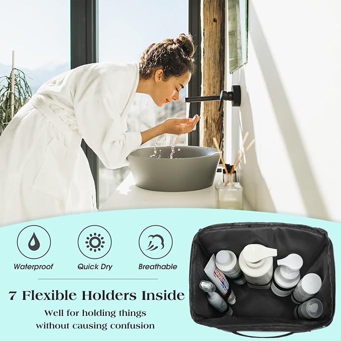 Attmu Mesh Shower Caddy Portable Dorm Tote Bag, Quick Dry Hanging Toiletry Bag - Image 3