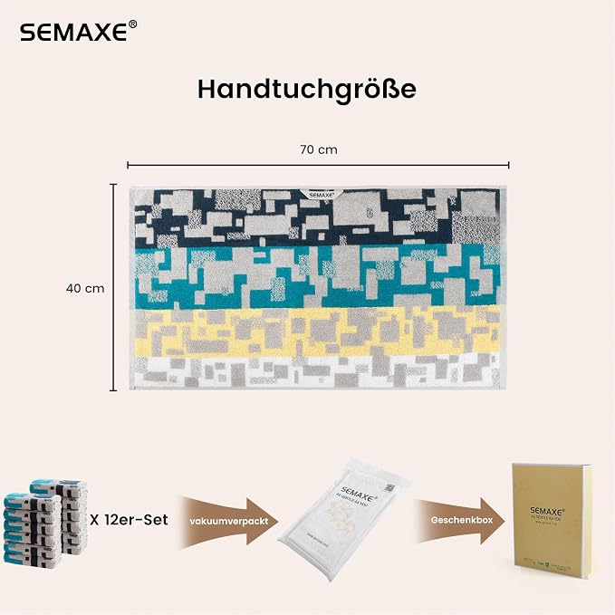 SEMAXE 12 Pack Hand Towels for Bathroom, 100% Cotton Towels - Image 2