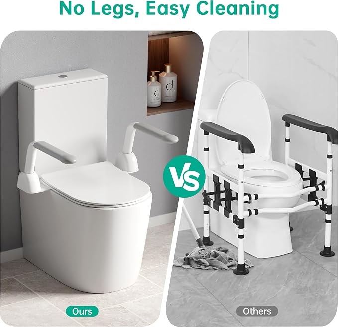 Toilet Safety Rails for Seniors, Super Heavy Duty Handicap Toilet Rails - Image 3