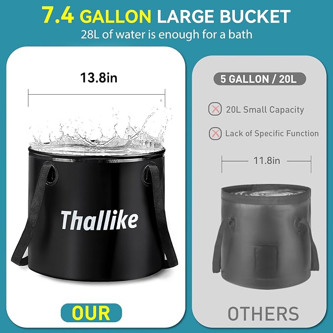Portable Hot Shower for Camping Shower Tent Kit, 1000W Immersion Heater - Image 4