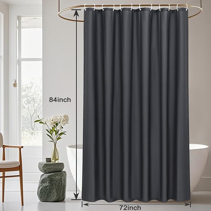 AooHome Extra Long Shower Curtain 72 Width x 84 Height Inch, Solid Fabric - Image 8