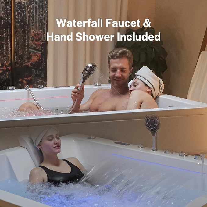 Empava PRO Series 71"x51" Jetted Bathtub, Alcove Spa Tub | 16 Hydro + 24 Air - Image 8