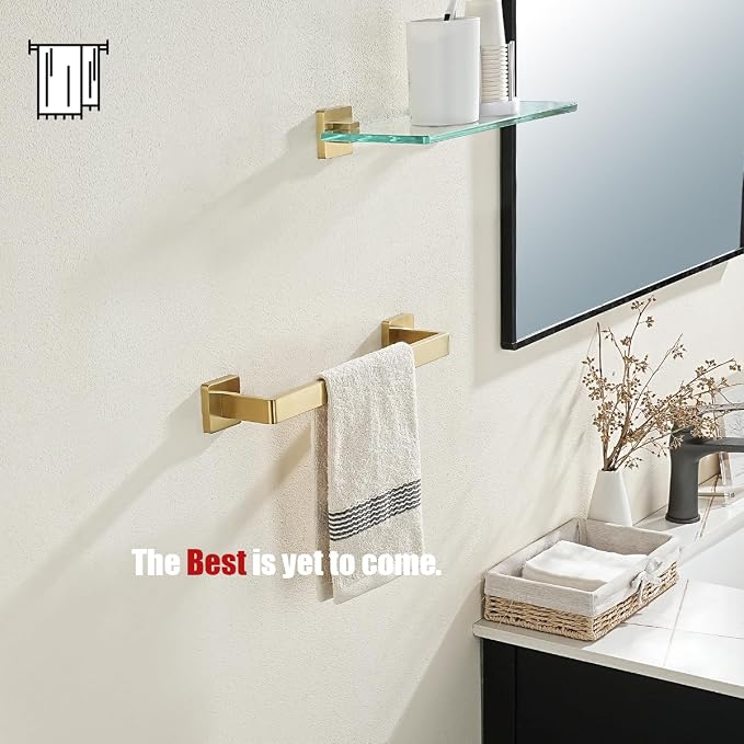 JQK Gold Towel Bar, Rounded Edges 18.41 Inch Towel Rack, 304 Stainless Steel - Image 6