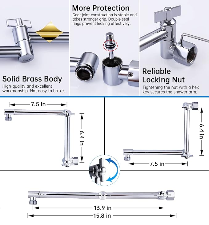 G-Promise All Metal 12 Inches Rainfall Shower Head - Image 6