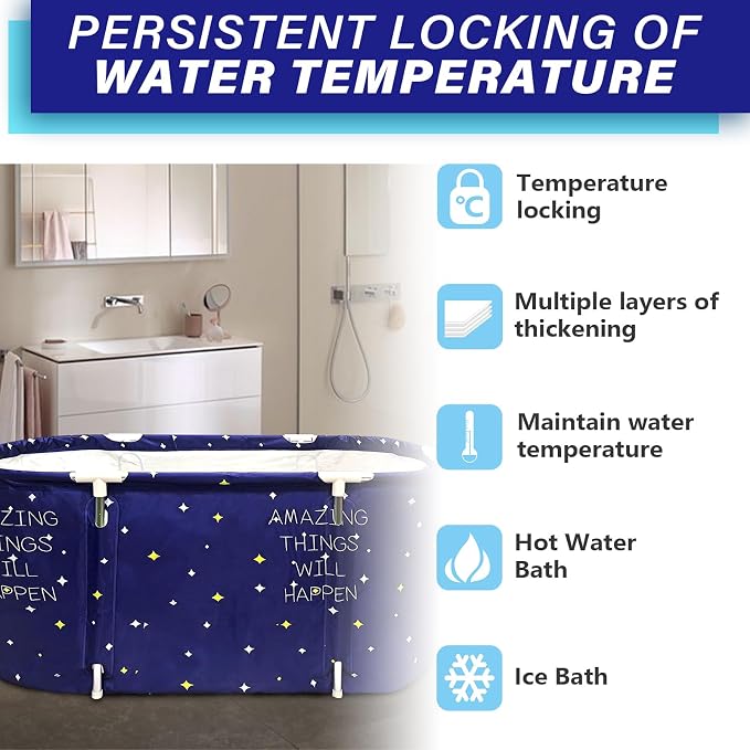 BDL Portable Folding Bathtub Soaking Bath Tub, Separate Family Bathroom SPA Tub - Image 3