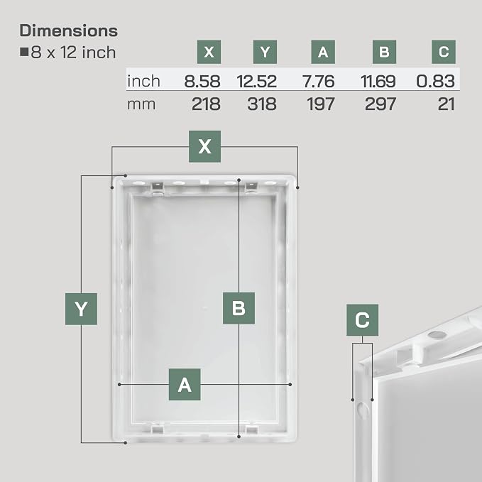 Vent Systems White ABS Plastic Access Panel 8 x 12 Inch - Image 2