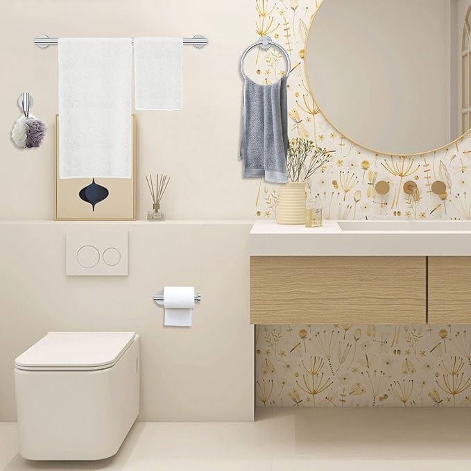 10-Piece Towel Bar Set Brushed Nickel Bathroom Hardware Accessories Set - Image 7