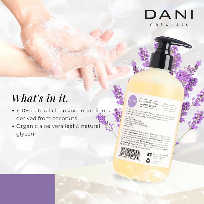 DANI Naturals Moisturizing Hand Soap – Calming Lemongrass Lavender Scent - Image 4