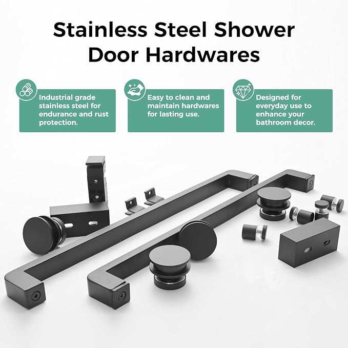 DELAVIN 56"-60"W x 75"H Frameless Shower Door, Double Sliding Shower Door - Image 7