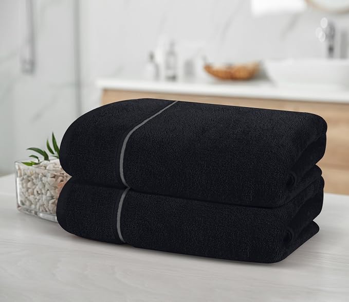MyOwn Cotton 2 Pack Oversized Bath Towel Set 28x55 inches, Large Bath Towels - Image 3