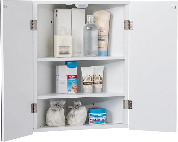 eclife 24" Bathroom Corner Medicine Cabinet W/Mirror, Double Doors Bathroom - Image 8