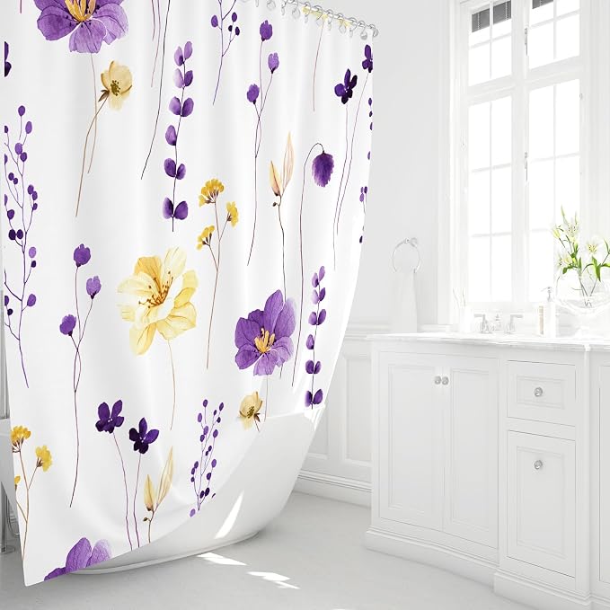 Gibelle Small Stall Shower Curtain 36 x 72, Narrow Half Watercolor Floral - Image 2