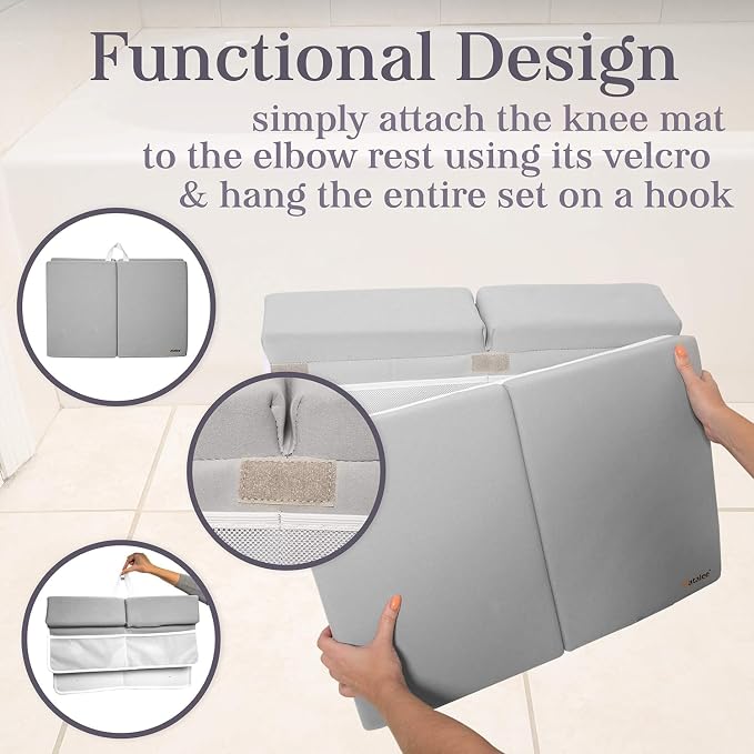 Bath Kneeler, Baby Bath Kneeler and Elbow Rest Pad Set, Kneeling Pad - Image 8