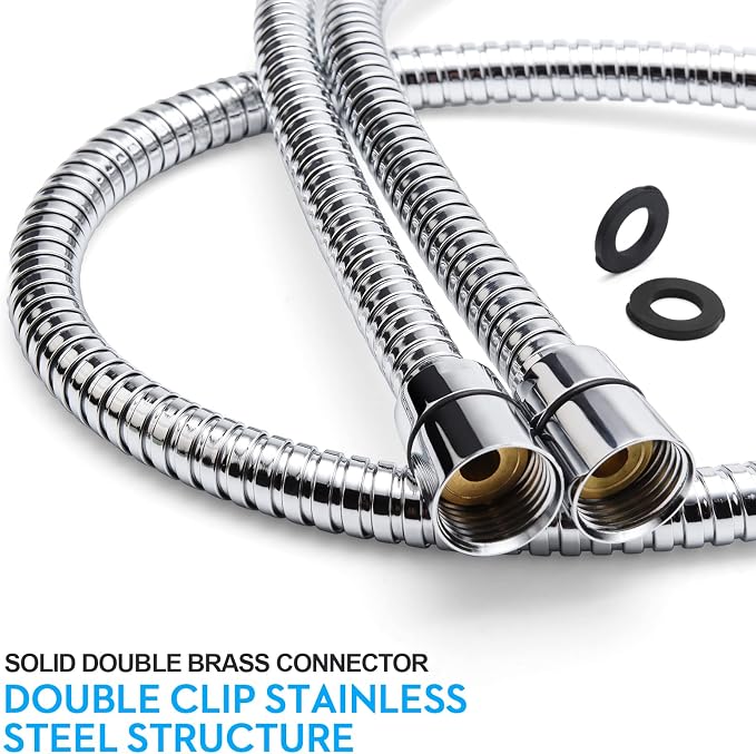 Shower Hose, 79 Inches Extra Long Stainless Steel Handheld Shower Head Hose - Image 2