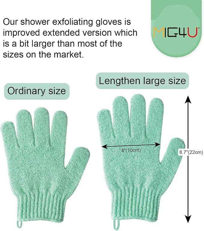 MIG4U Shower Exfoliating Scrub Gloves, Bathing Gloves Body Wash Dead Skin - Image 7