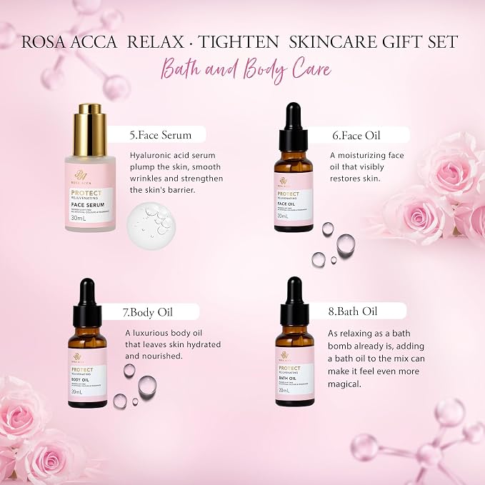 Rose 23 Pcs Facial Skin Care Set, Luxury Bath and Body Gifts - Image 4