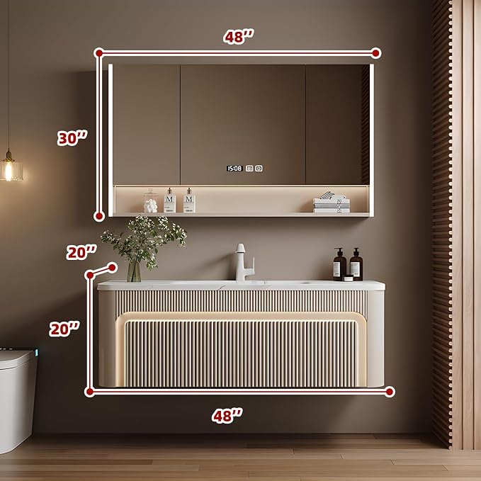 48 inch Bathroom Vanity, Elegant Floating Bathroom Vanity - Image 2