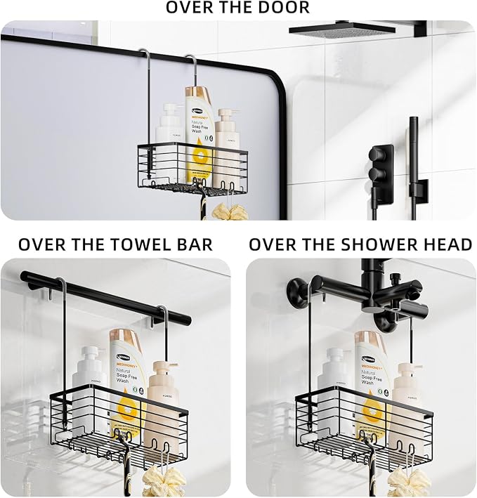 SHANSHUI Shower Hanging Caddy, Bathroom Shower Organizer Basket, Shampoo - Image 2