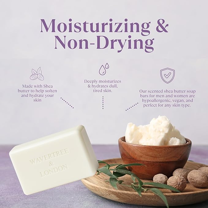 Wavertree & London Sweet Pea & Jasmine Scented Natural Soap, 7oz Moisturizing - Image 3