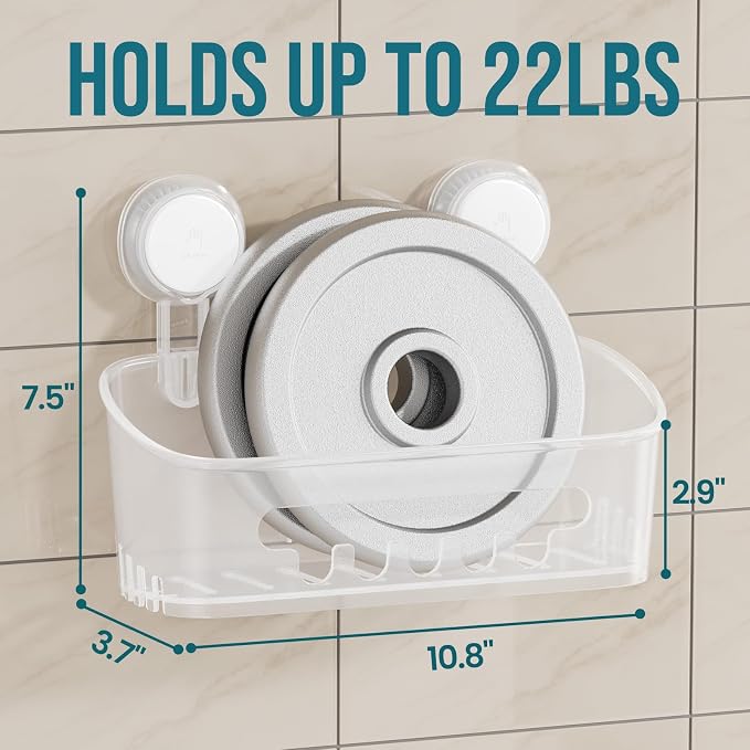TAILI Shower Caddy Suction Cup 2 Pack, Heavy Duty Bathroom Organizer, Removable - Image 2