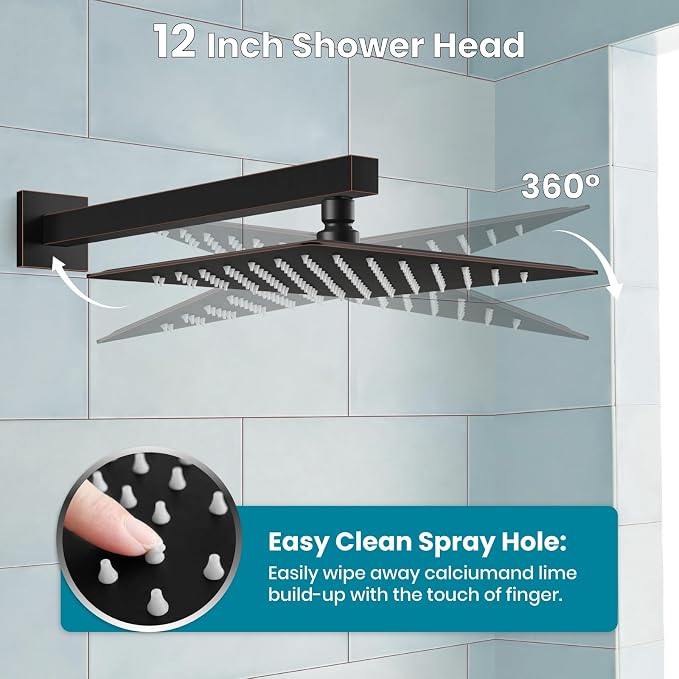 gotonovo Shower System with Tub Spout Wall Mounted Rain Shower Head and Handle - Image 5