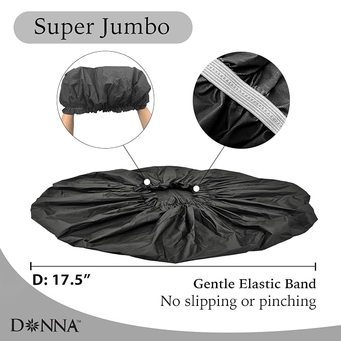 DONNA Super Jumbo Shower Cap – Comfortable Elastic Band, 100% Waterproof Hair - Image 3