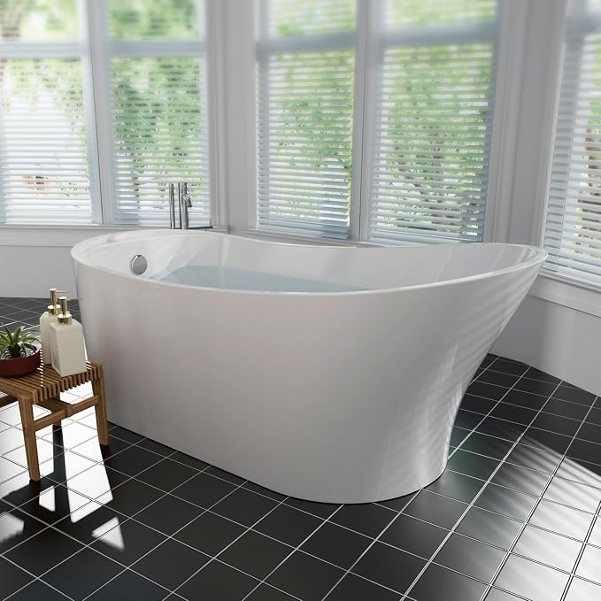 Empava 67 Inch Freestanding Bathtub, Luxury Acrylic Soaking Tub, Modern Stand - Image 3