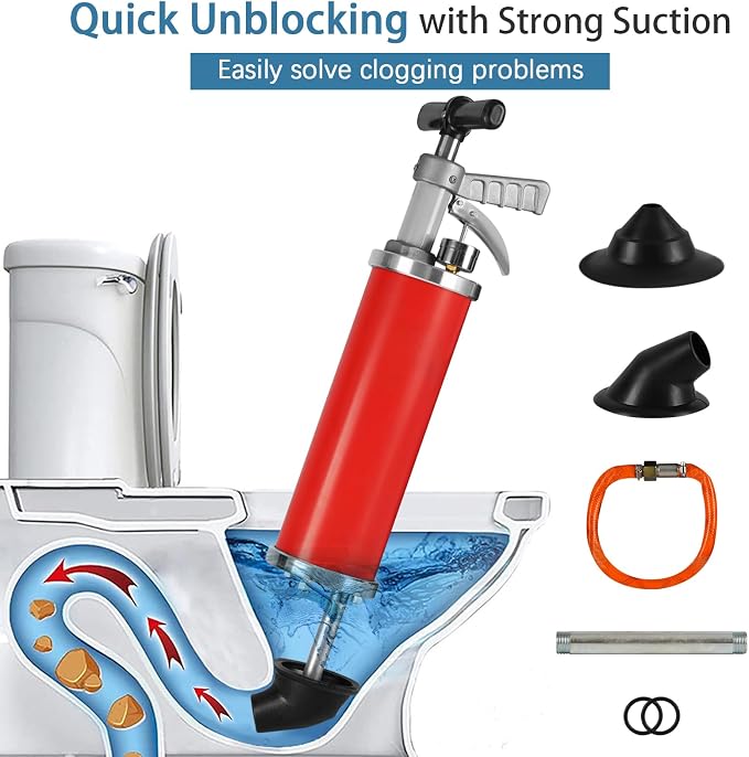 Portable High Pressure Kinetic Toilet Plunger Air Drain Blaster Pump - Image 2