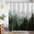 Aipon Green Misty Forest Shower Curtain Nature Tree Shower Curtain Set Dark by Aipon