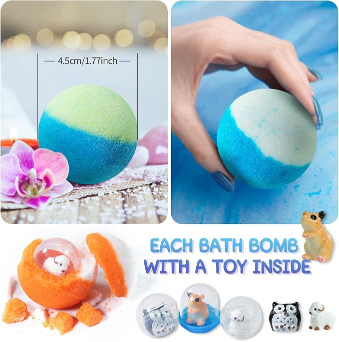 Bath Bomb Gift Set with Toys Inside, 20 Pack Organic Bath Bombs - Image 2