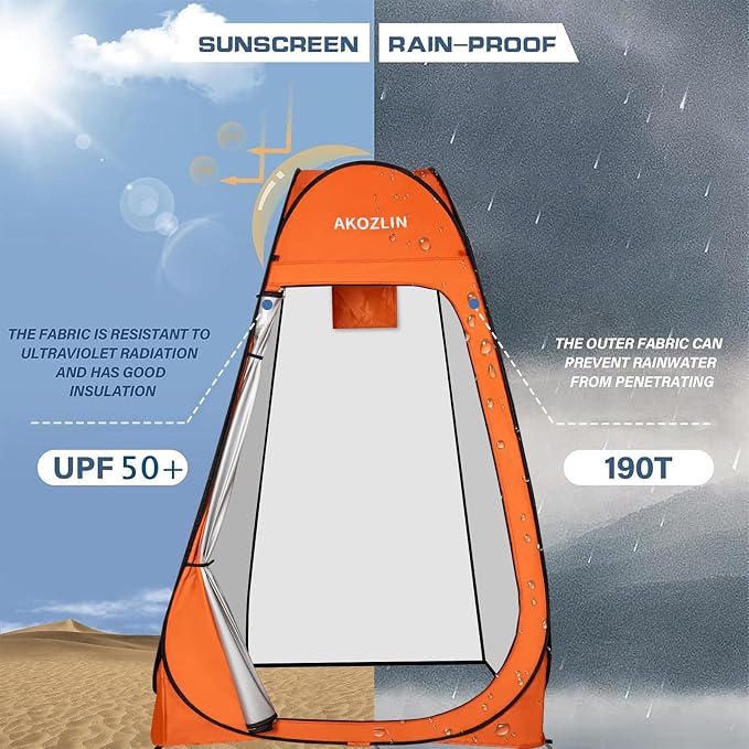 AKOZLIN Portable Pop Up Shower Tent Instant Privacy Dressing Changing Tent - Image 5