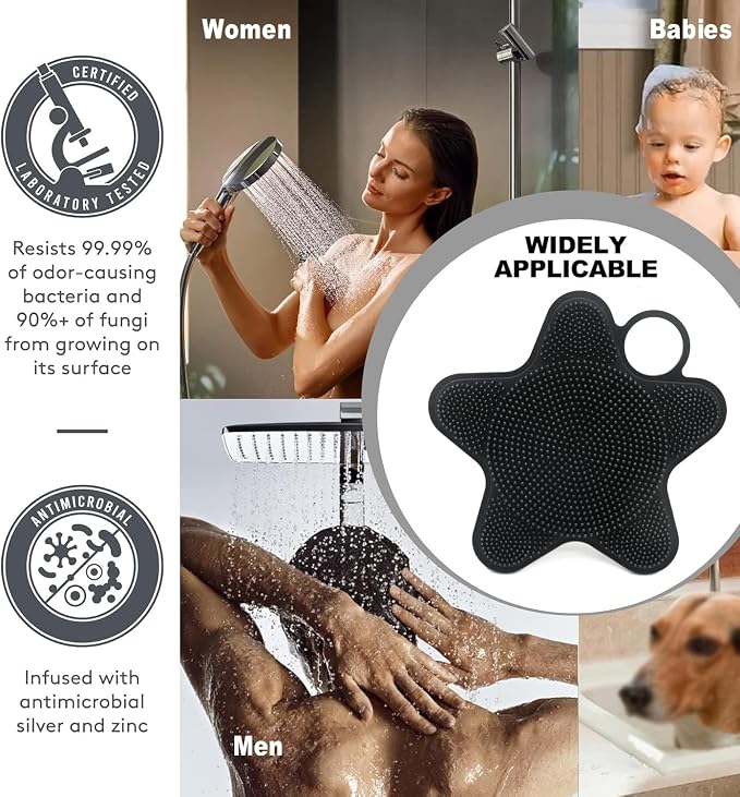 LUCKSTELLA 2 in 1 Silicone Body Scrubber, Food-Grade Silicone Body Brush - Image 3