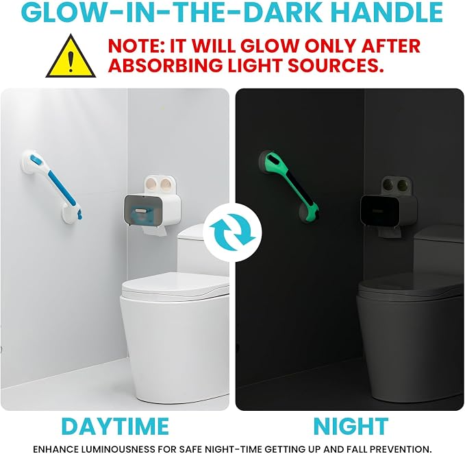 TAILI Shower Grab Bar Glow in The Dark, 16.8 in Grab Bars - Image 2
