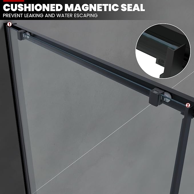 Bathtub Shower Glass Door 57"-59" W*60" H, Single Sliding Shower Doors - Image 6