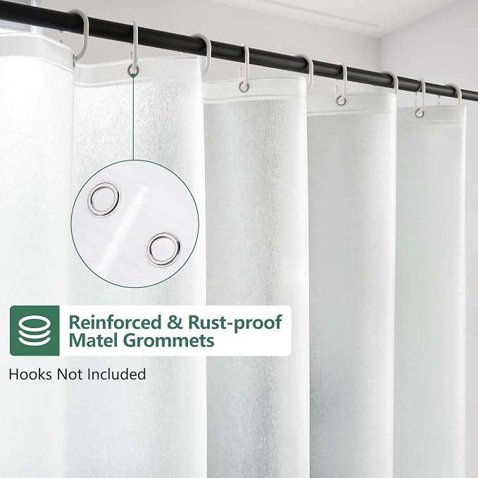 Waterproof Frosted Shower Curtain Liner Long 74 Inch, Bpa-Free EVA Shower Liner - Image 7