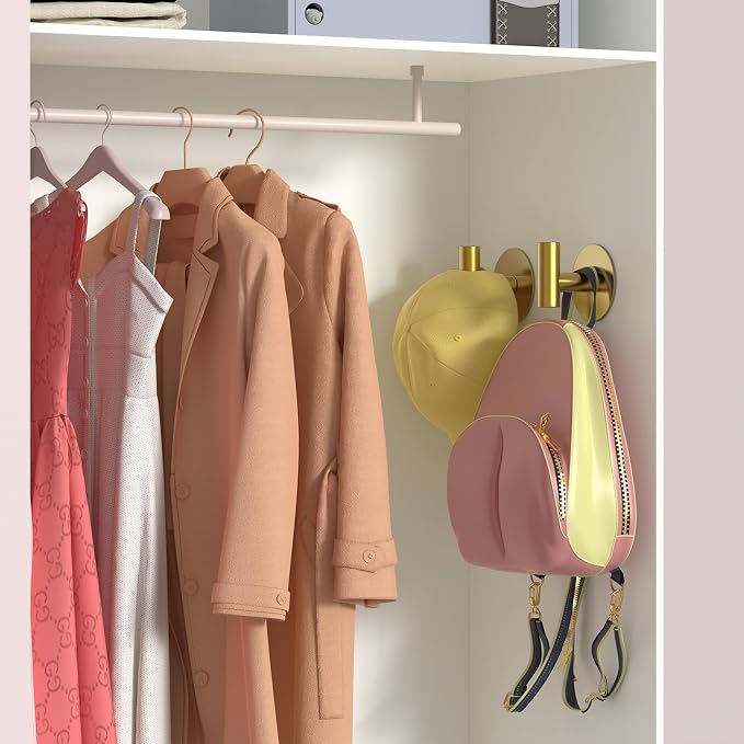 Gold Stainless Steel Wall Hooks, Heavy Duty Self-Adhesive Hooks - Image 6