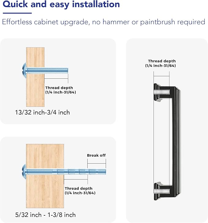 Ravinte Hardware 20 Pack Matte Black Cabinet Pulls, 10 Inch Hole Center Zinc - Image 3