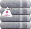 CASA COPENHAGEN Solitaire Towels, 4 Pieces Bath Towel Set- Grey Violet by CASACOPENHAGEN