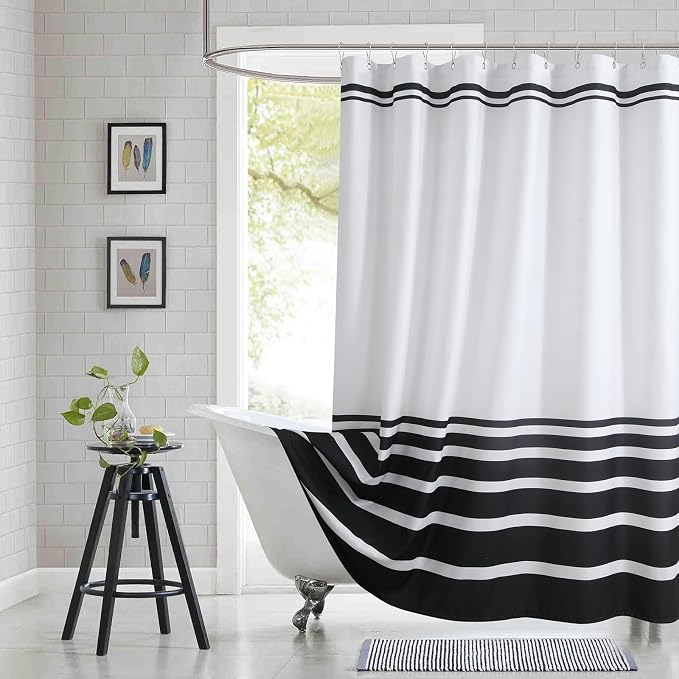 72x90 Inch Extra Long Shower Curtain, Modern Hotel Spa Design by BESTRIPES