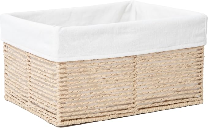 GYASVWU Hand-Woven Paper Rope Storage Baskets, Rectangular Wicker Baskets by GYASVWU
