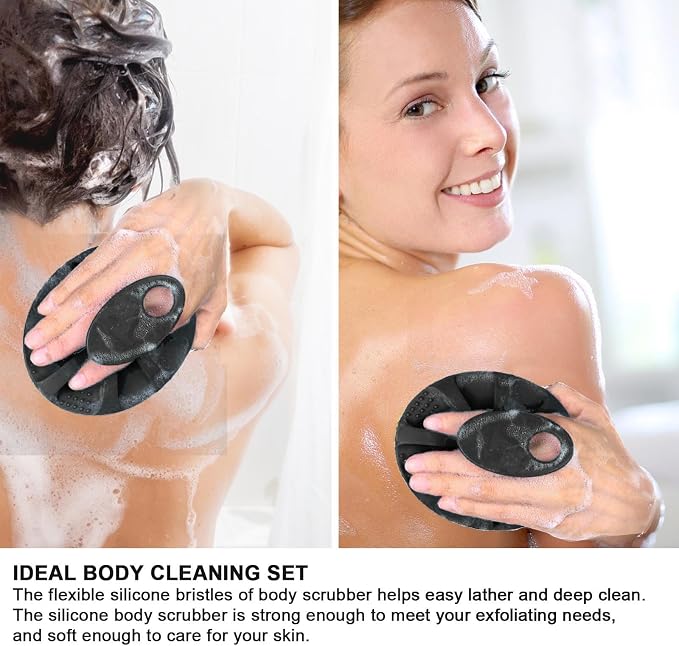 INNERNEED Soft Silicone Body Scrubber Exfoliating Glove Shower Cleansing Brush - Image 2