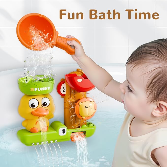 iPlay, iLearn Bath Toy for Toddlers 1-3, Baby Waterfall Duck Bathtub Toy W/ - Image 2