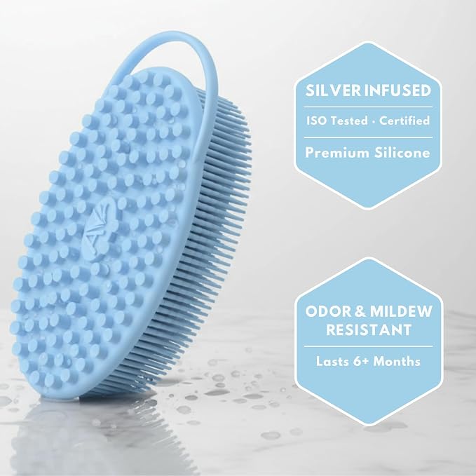 Silver Infused Silicone Body Scrubber Shower - Image 5