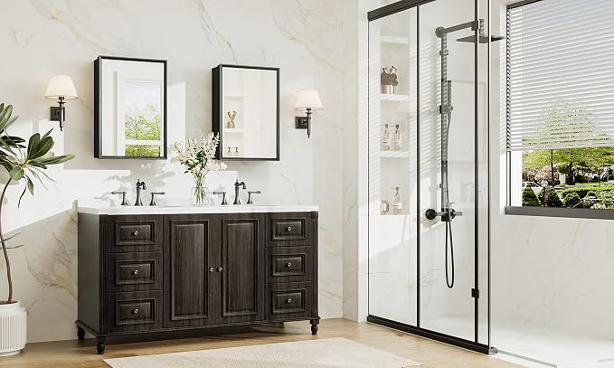 TokeShimi 16 x 24 Medicine Cabinet Mirror, Assembly Required, Beveled Aluminum - Image 9