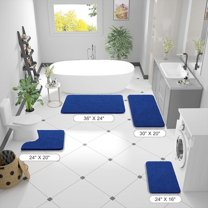 OLANLY Bathroom Rugs 24x16, Extra Soft Absorbent Chenille Bath Rugs, Rubber - Image 8