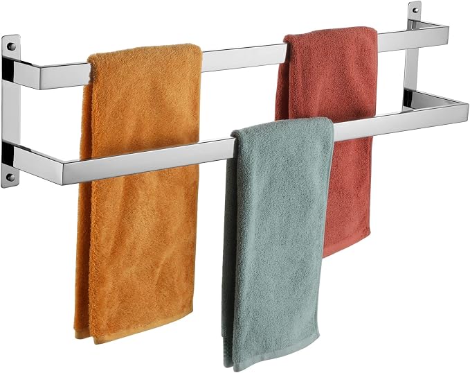 KOKOSIRI Towel Bars Bath Towel Holders 32 Inches Chrome Bathroom 2-Tiers Ladder by KOKOSIRI