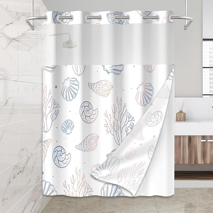 No Hook Shower Curtain Set by Mightree