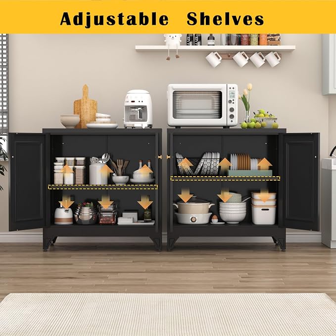33" Metal Kitchen Pantry Storage Cabinets - Image 6