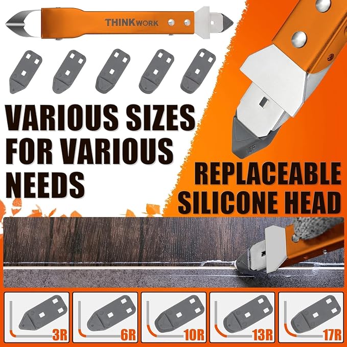 THINKWORK Caulking Tool Kit, 4 in 1 Caulk Remover Tool, Stainless Steel Caulk - Image 6