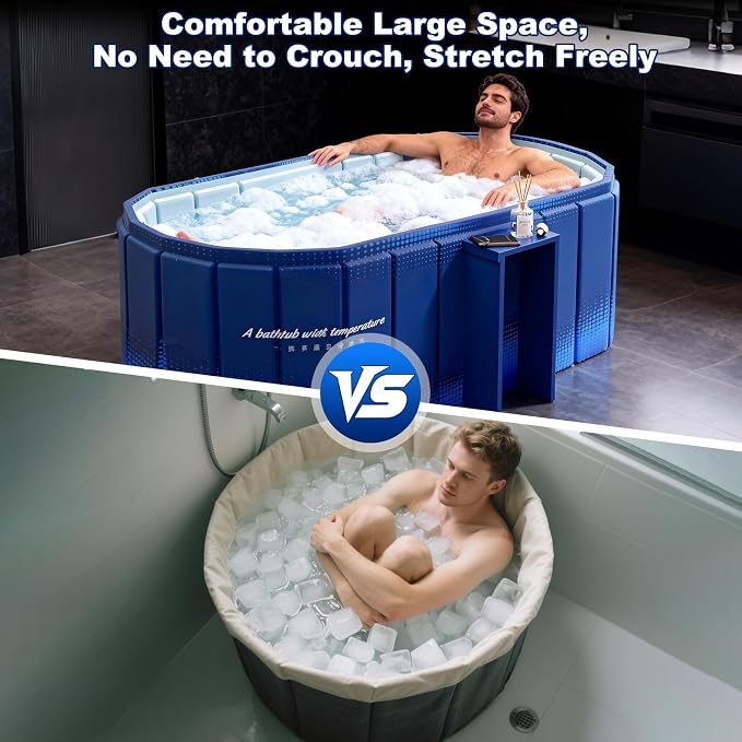 Portable Bathtub for Adult 47" Large Collapsible Cold Plunge Bathtub Foldable - Image 3
